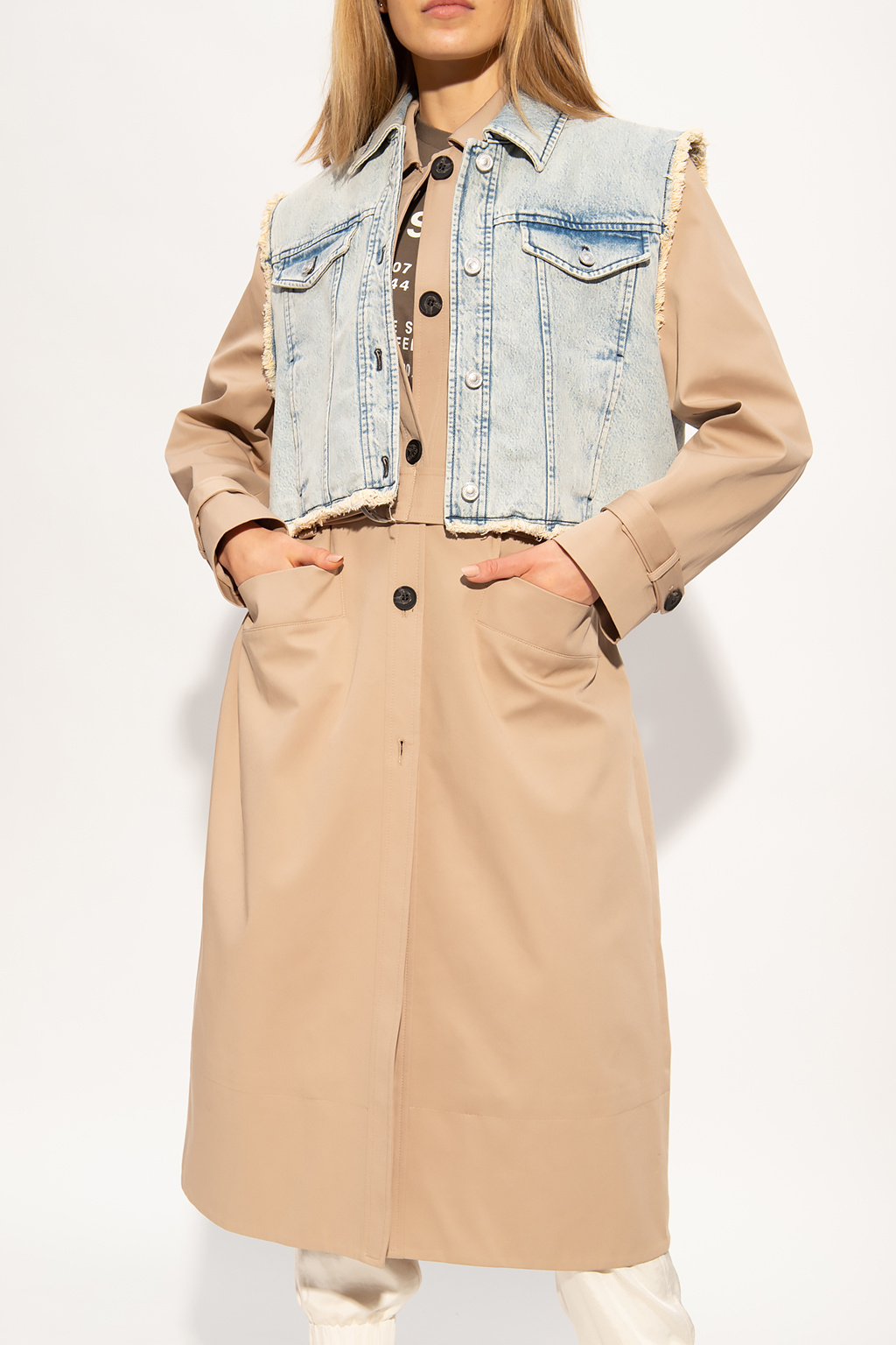 All saints beige clearance coat